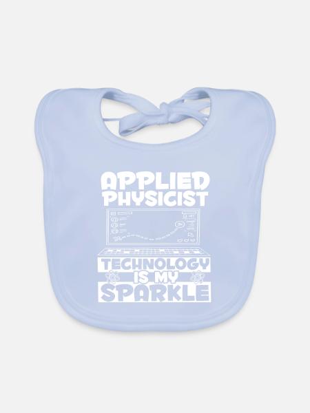 Physique Phyiker Physique appliquée - Bavoir bio Bébé - bleu ciel - Devant