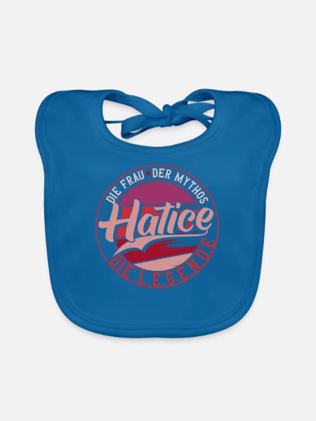 Die frau der Mythos die Legende Hatice Geschenk - Baby Bio-Lätzchen - Pfauenblau