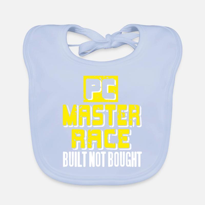 PC Master Race Built Not Bought Funny Retro Baby Bio-Lätzchen