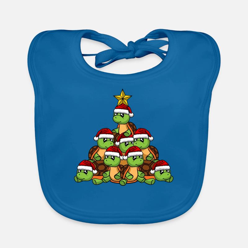 Turtle Christmas Tree Organic Baby Bibs