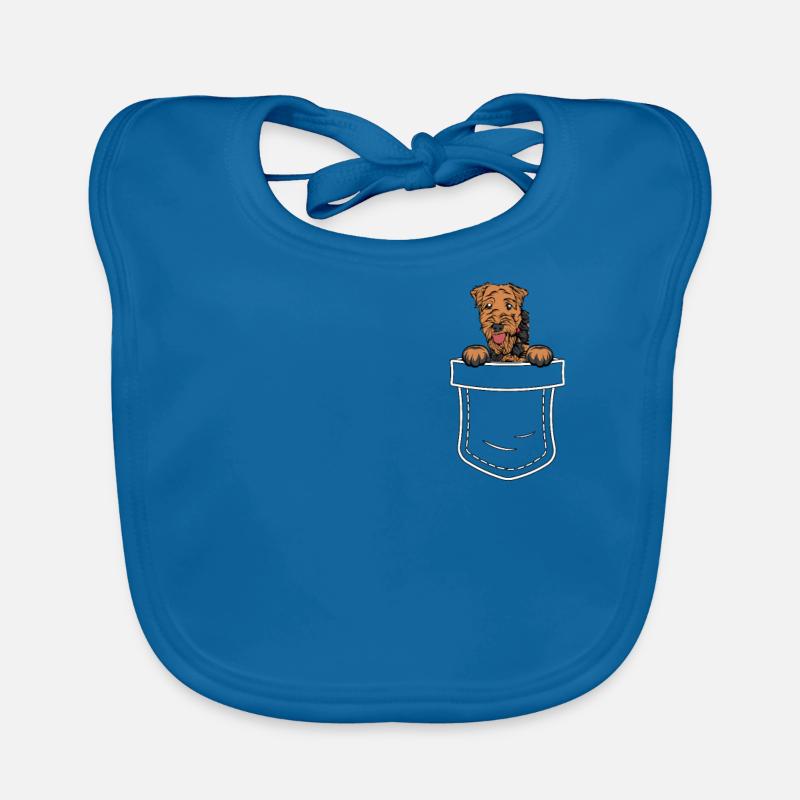 Airedale Terrier Geschenk Hunde Brusttasche Baby Bio-Lätzchen