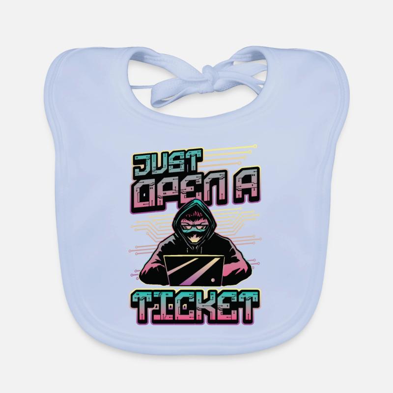 Ouvrez simplement un ticket Help Desk Tech Support Bavoir bio Bébé