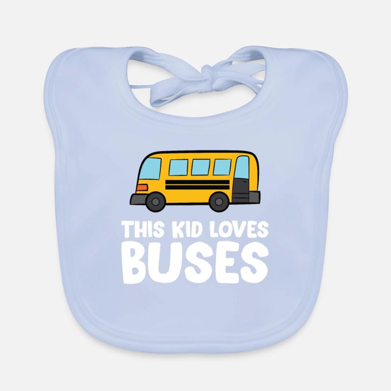 This Kid Loves Buses Love School Buses Organic Baby Bibs