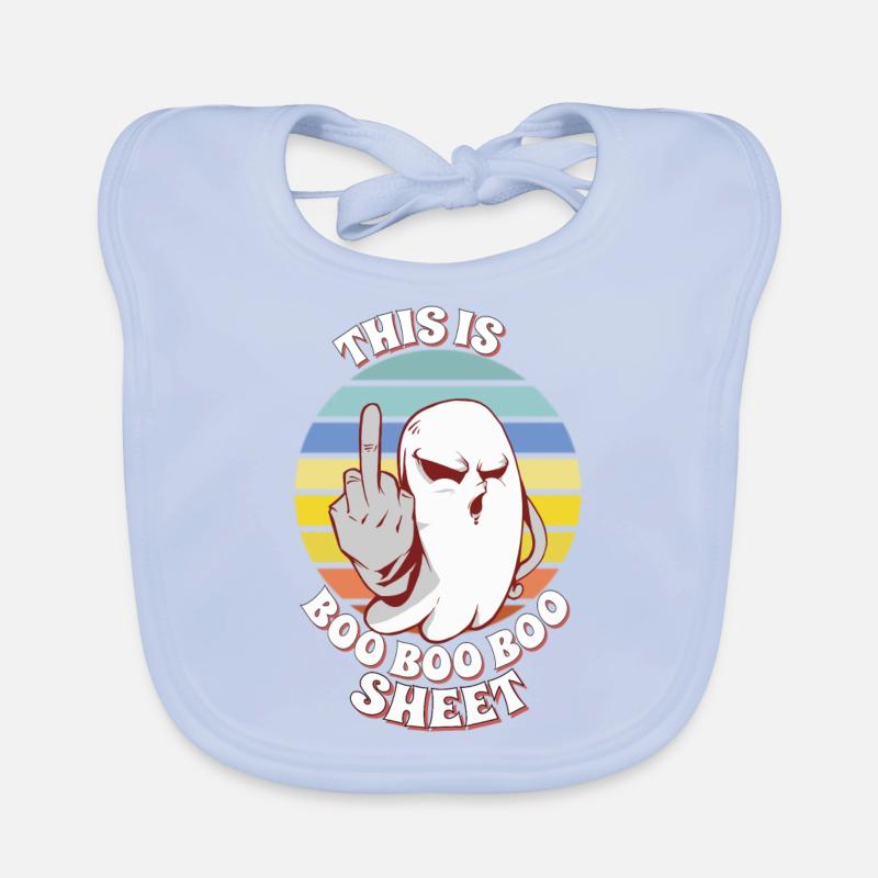 C’est Boo Boo Sheet Retro Funny Ghost Halloween Bavoir bio Bébé