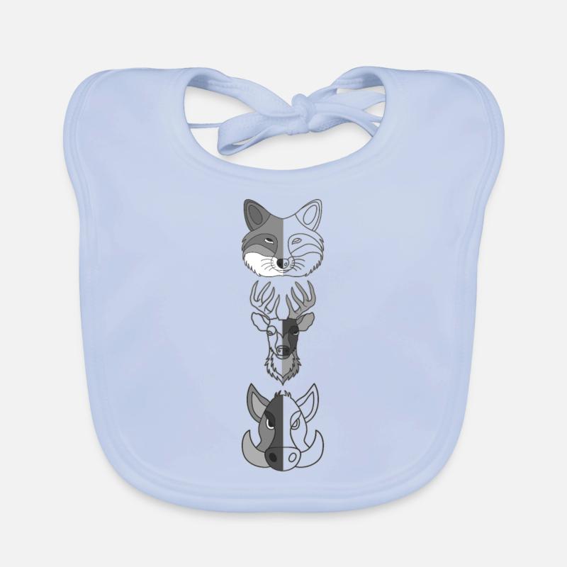 Fuchs Hirsch Wildschein Waldtier Design Baby Bio-Lätzchen