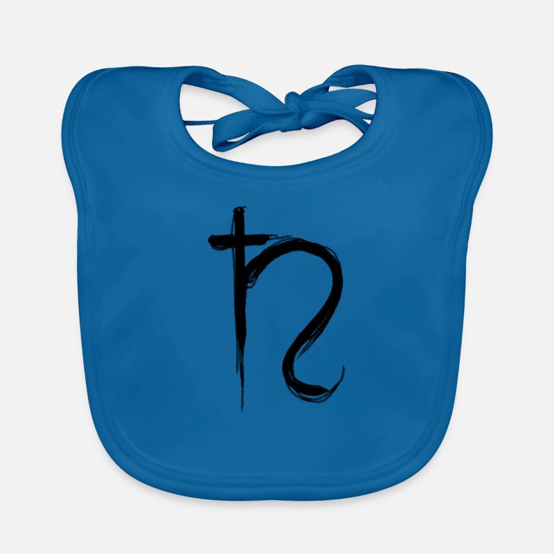 Symbole d’astrologie de Saturne - Bavoir bio Bébé - bleu paon