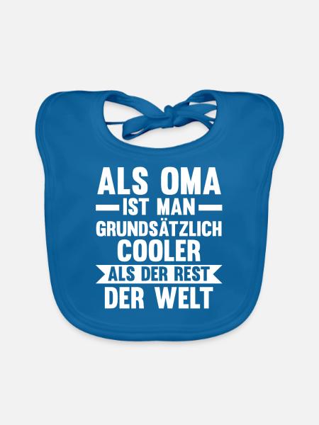 Großmutter Großmama Omi Oma - Baby Bio-Lätzchen - Pfauenblau