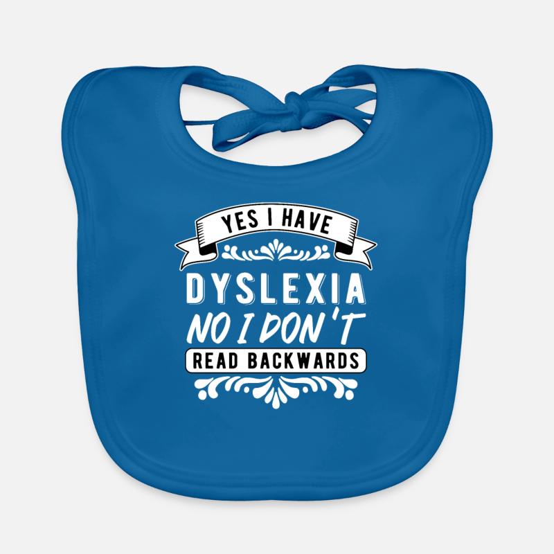 Dyslexie dyslexiques - Bavoir bio Bébé - bleu paon