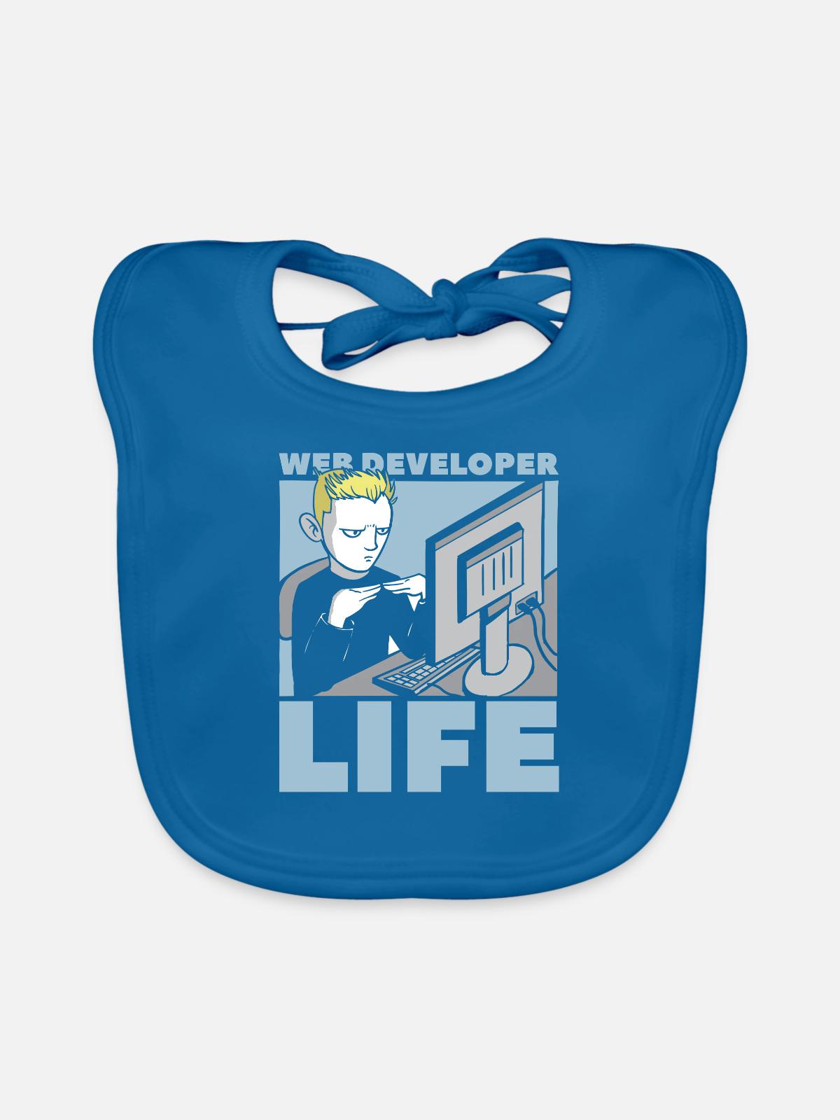 Web Entwickler Webdeveloper Web-Entwickler - Baby Bio-Lätzchen - Pfauenblau - Vorne