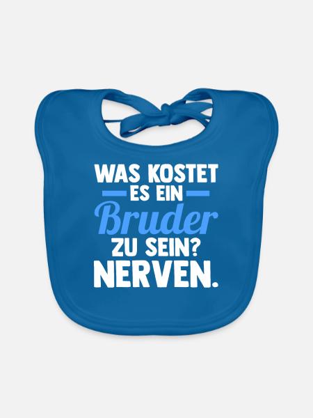 Geschwister Familie Brüder Bruder - Baby Bio-Lätzchen - Pfauenblau - Vorne