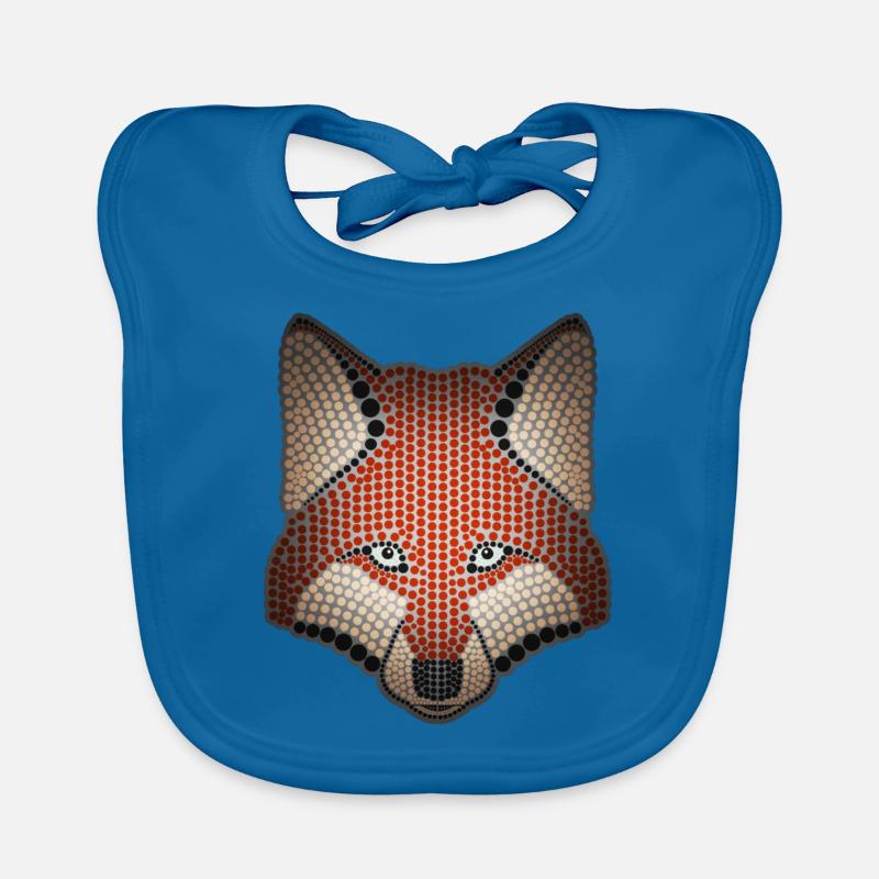 Conception d'animal de la forêt de renard parsemée de tête d'animal Bavoir bio Bébé