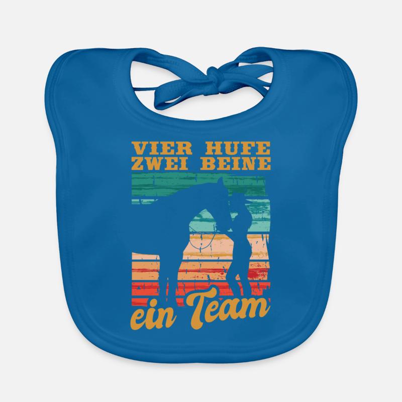 Reiterin Reiten Vier Hufe Zwei Beine Ein Team Baby Bio-Lätzchen