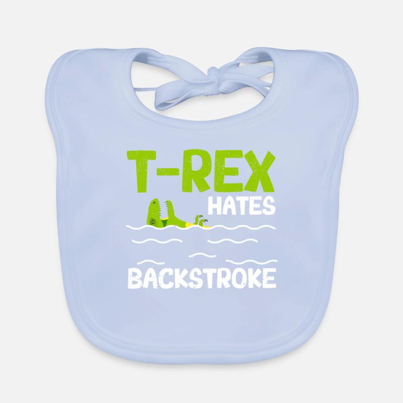 T-Rex hasst Rückenschwimmen Lustiger Schwimmer Baby Bio-Lätzchen