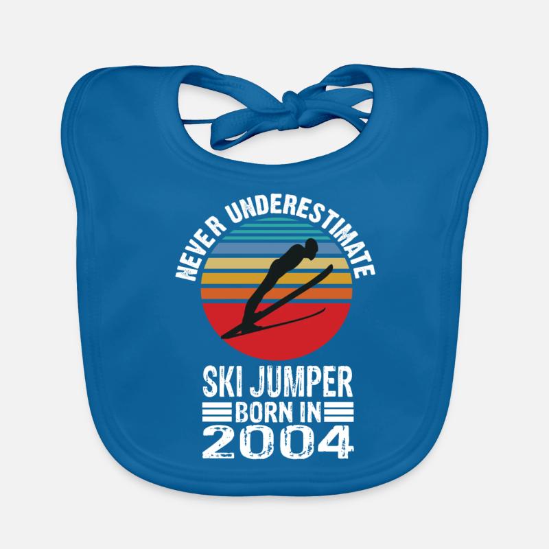 Never Underestimate Ski Jumper born in 2004 Organic Baby Bibs
