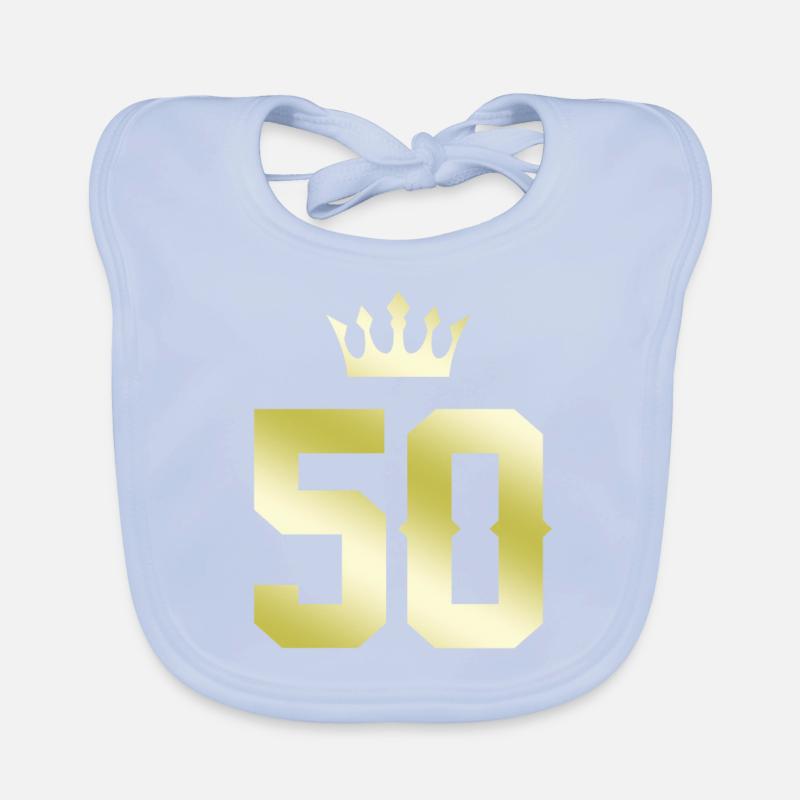 50 Number Crown Organic Baby Bibs