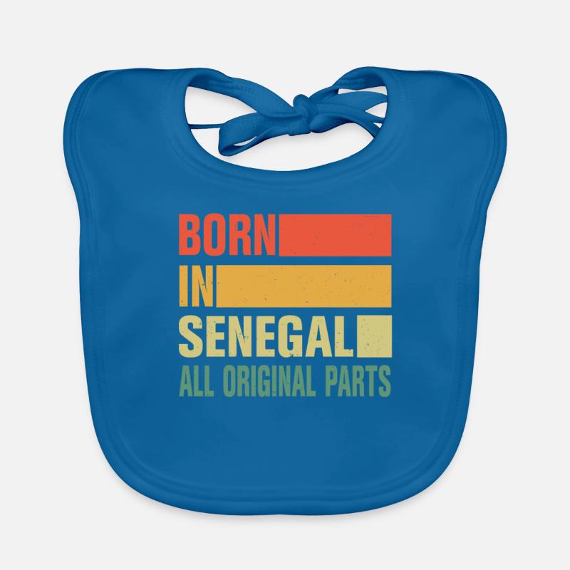 Né au Sénégal - Bavoir bio Bébé - bleu paon