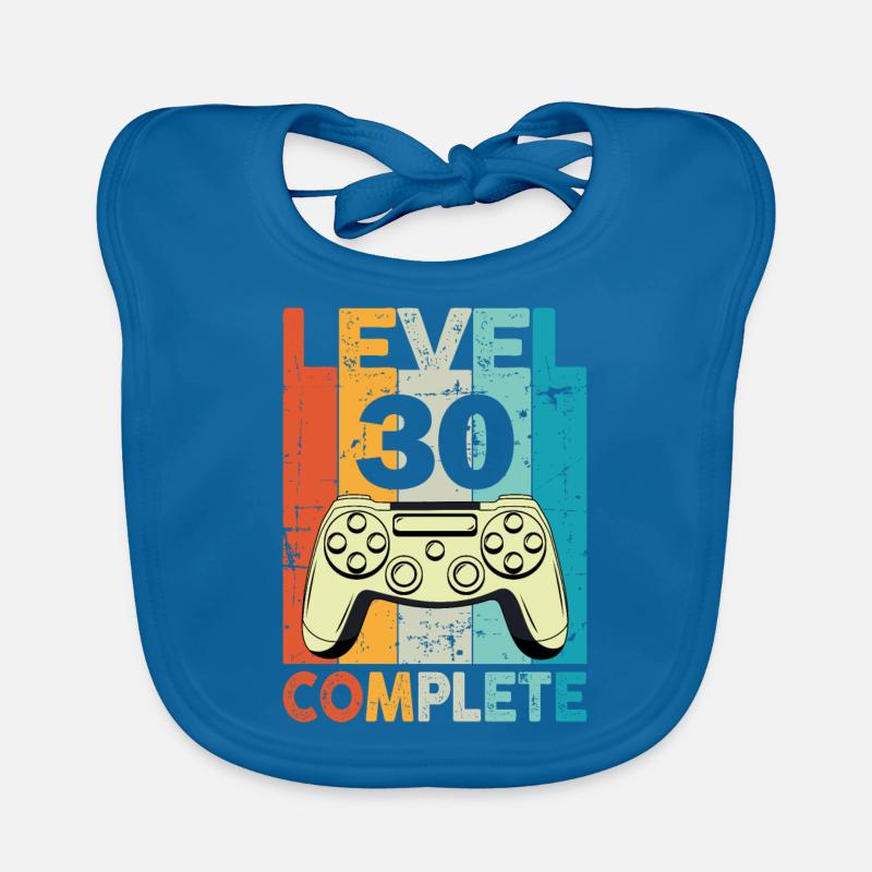 Level 30 Complete Gaming Birthday Organic Baby Bibs