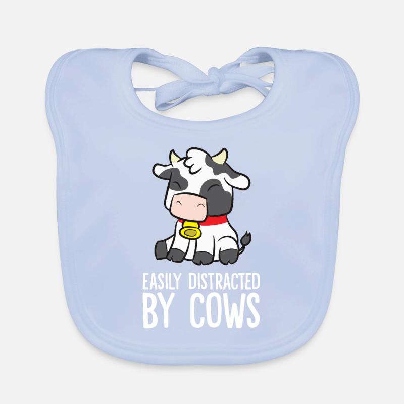 Easily Distracted By Cows Organic Baby Bibs