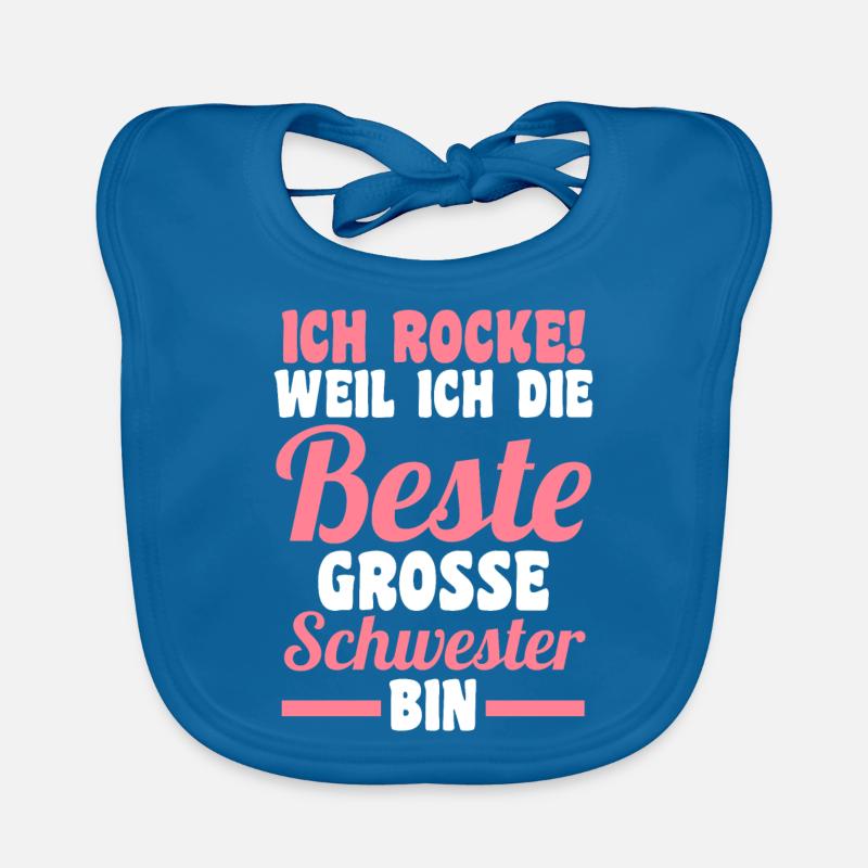 Beste Schwester - Baby Bio-Lätzchen - Pfauenblau