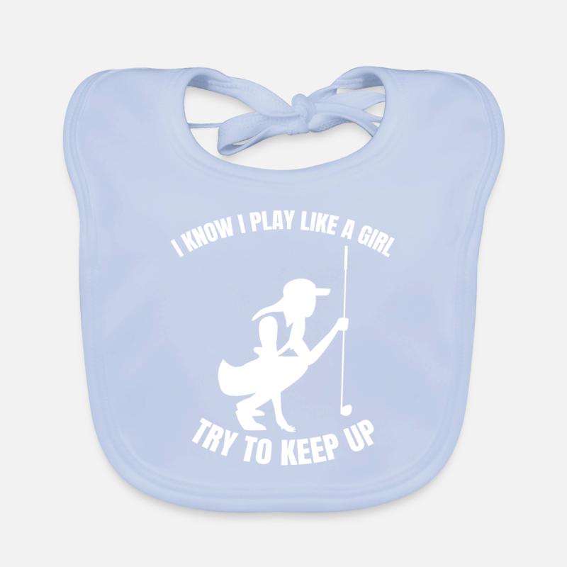 Golfspielerin Mädchen Golfball Golfschläger Golf Baby Bio-Lätzchen