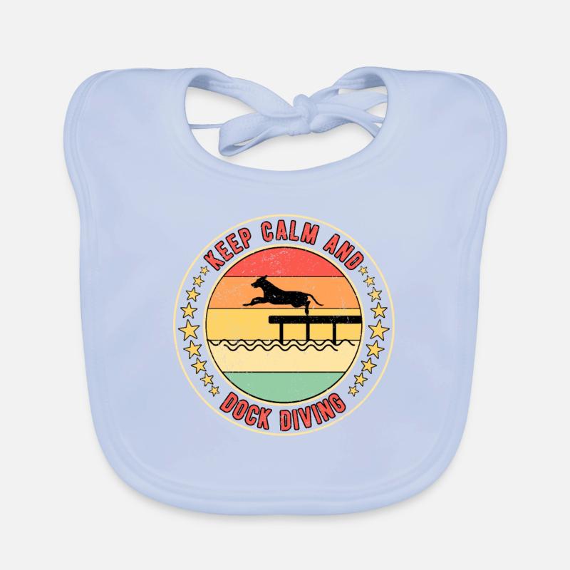 Keep Calm And Dock Diving Organic Baby Bibs