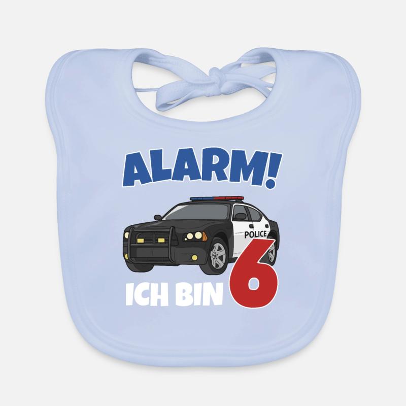 Geburtstagsshirt 6 Jahre Polizei Geschenke Baby Bio-Lätzchen