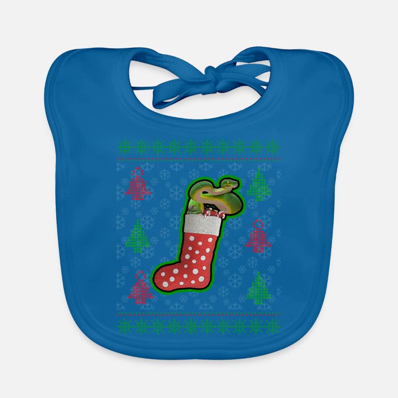 Green Tree Python Hässlicher Weihnachts-Sweatshirt-Stil Baby Bio-Lätzchen