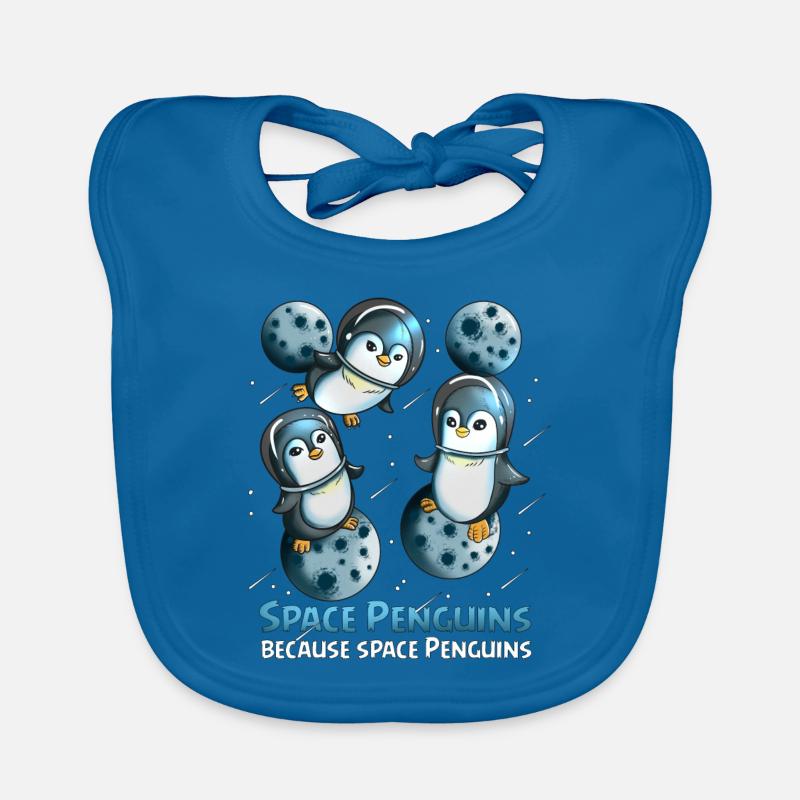 Space Penguin Astronauts Fan Gift Space Organic Baby Bibs