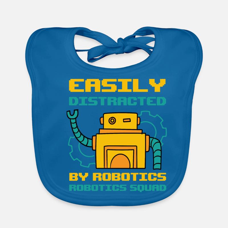 Abgelenkt von Robotik Ironic Robot Engineering Baby Bio-Lätzchen
