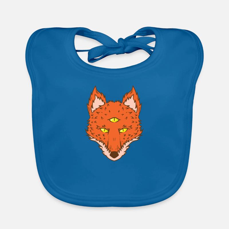 Fuchs mit drei Augen und eins auf der Stirn Baby Bio-Lätzchen