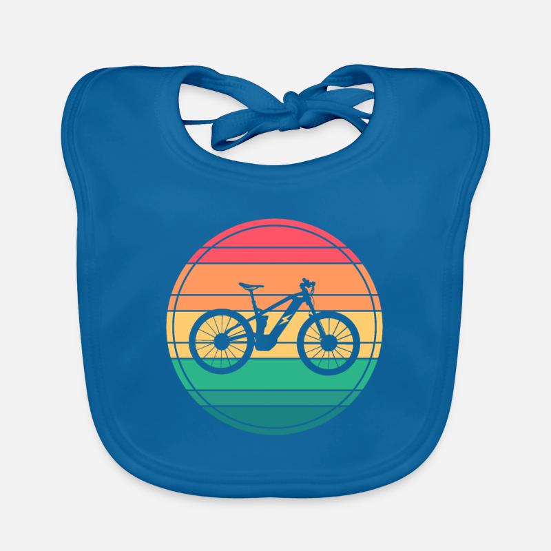Vintage Retro EBike Sunset Organic Baby Bibs