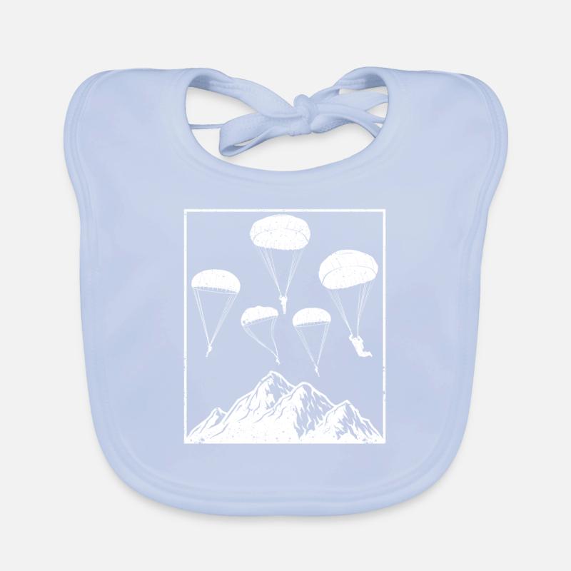Skydiving Hobby Paragliding Mountains Organic Baby Bibs