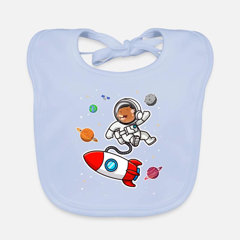 Astronaute capybara dans l’espace Drôle d’amant rongeur Jeu de mots Bavoir bio Bébé