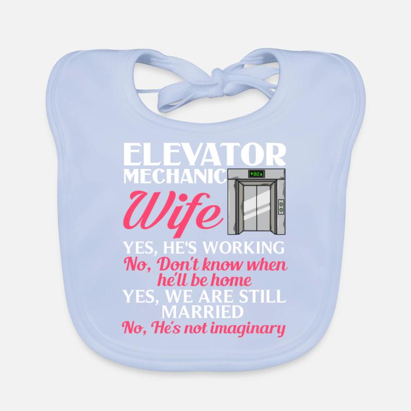 Elevator Elevator System Technician Woman Elevator Elevator Organic Baby Bibs