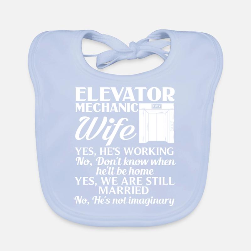 Elevator Elevator System Technician Woman Elevator Elevator Organic Baby Bibs