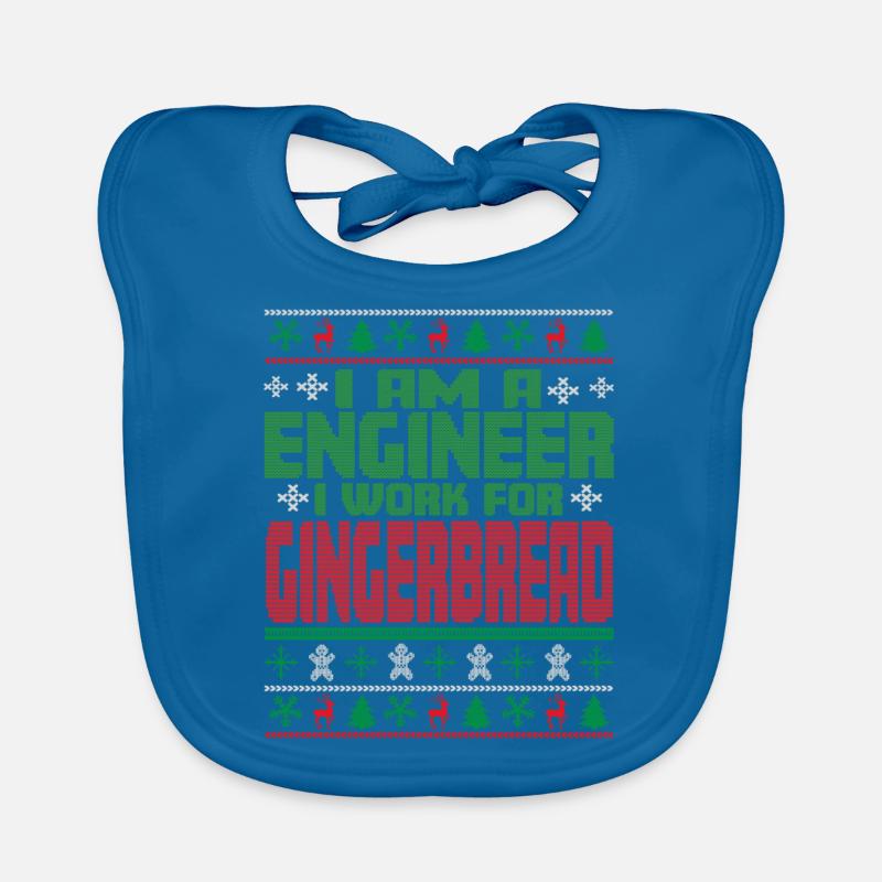 Engineer Christmas Saying Organic Baby Bibs
