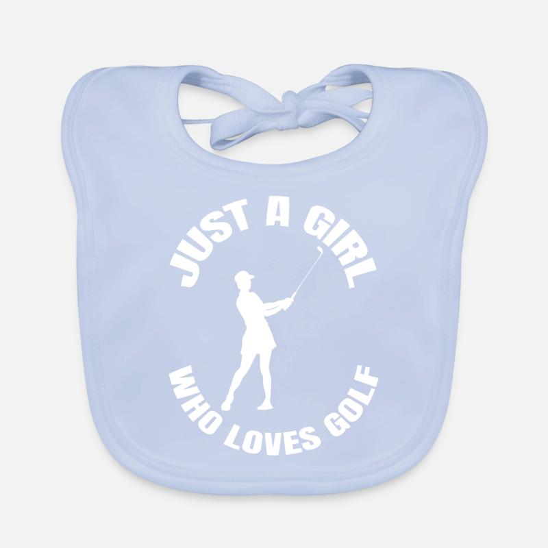 Golfspielerin Golfschläger Golf Mädchen Golfball Baby Bio-Lätzchen