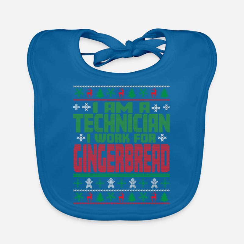 Techniker Weihnachten Spruch - Baby Bio-Lätzchen - Pfauenblau