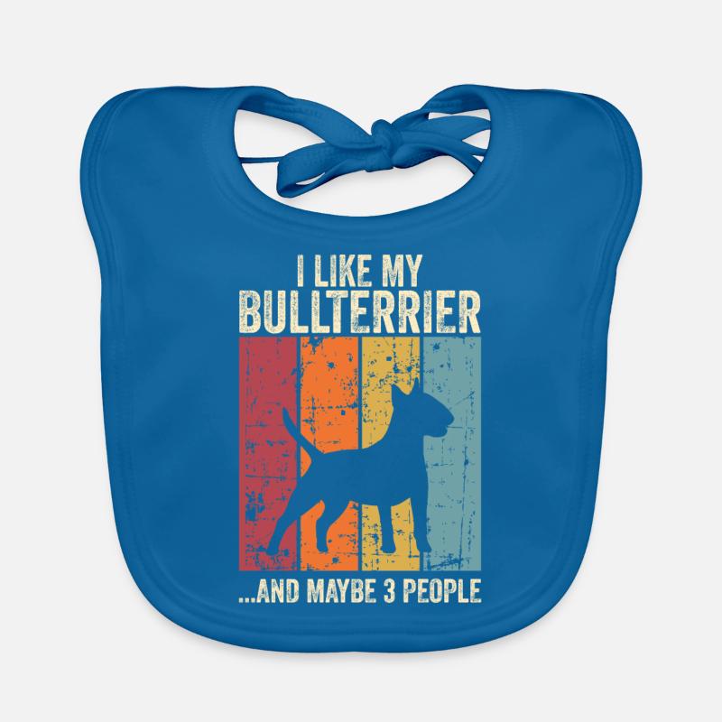 Bull Terrier Chiens cadeaux - Bavoir bio Bébé - bleu paon