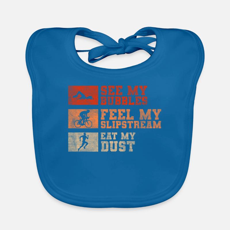 Drôle de dicton de triathlon Bavoir bio Bébé