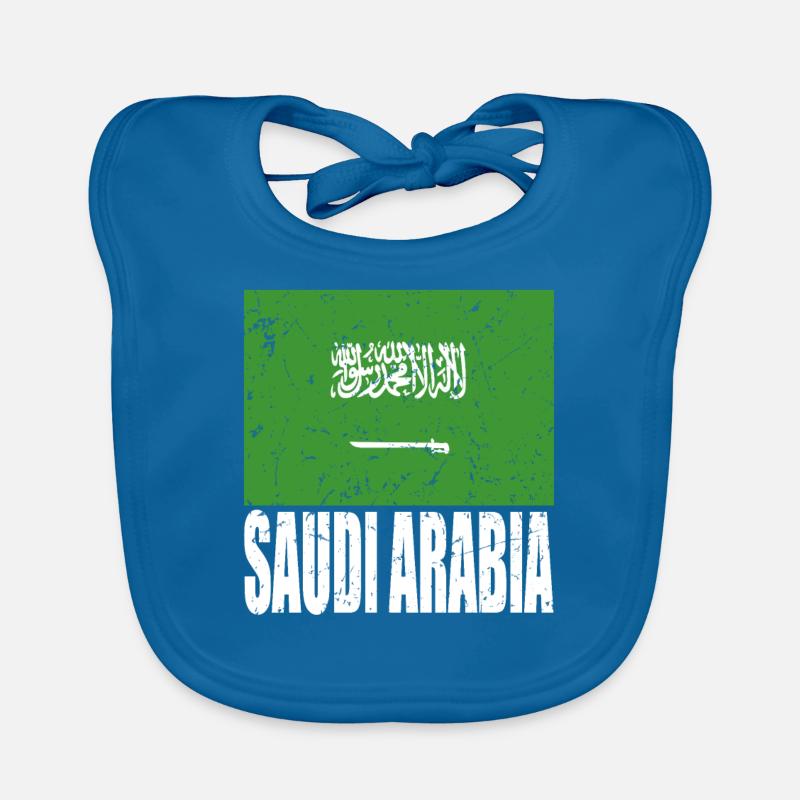 Drapeau de l’Arabie saoudite - Bavoir bio Bébé - bleu paon