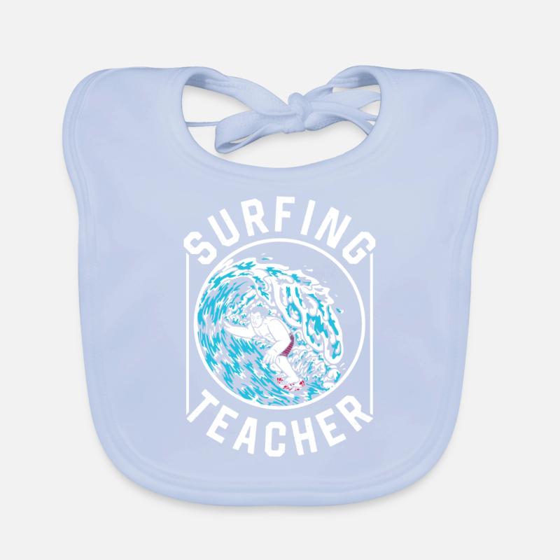 Surflehrer Surfen Surfer Surfing Surfbrett Baby Bio-Lätzchen
