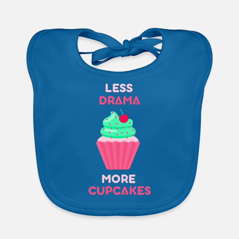 Less Drama More Cupcakes Sweet Lovers Cupcake Organic Baby Bibs