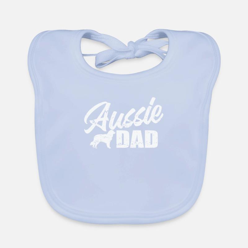 Aussie Dad Australian Shepherd Dog Pet Organic Baby Bibs