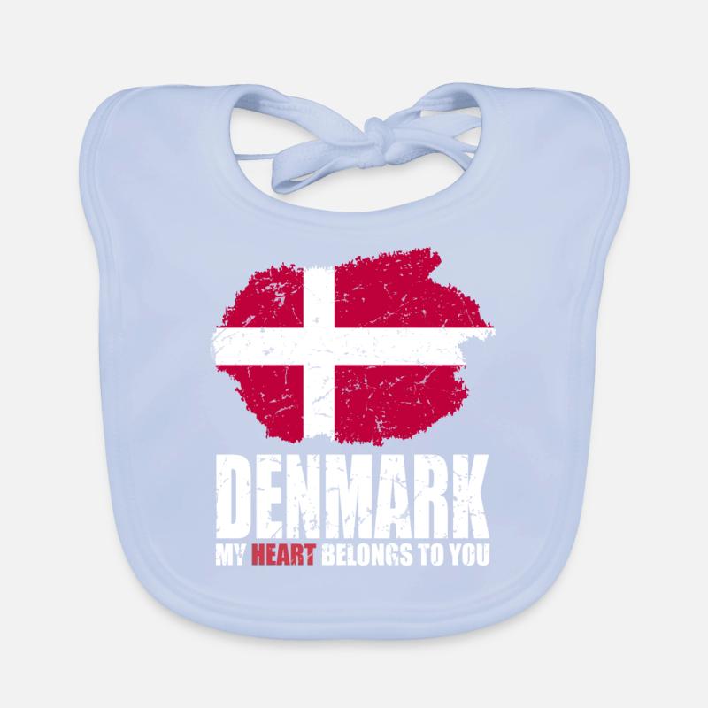 Drapeau du Danemark Bavoir bio Bébé