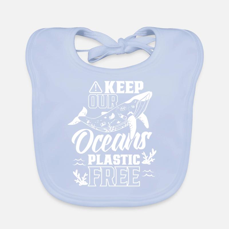 Keep our oceans plastic-free sea Organic Baby Bibs
