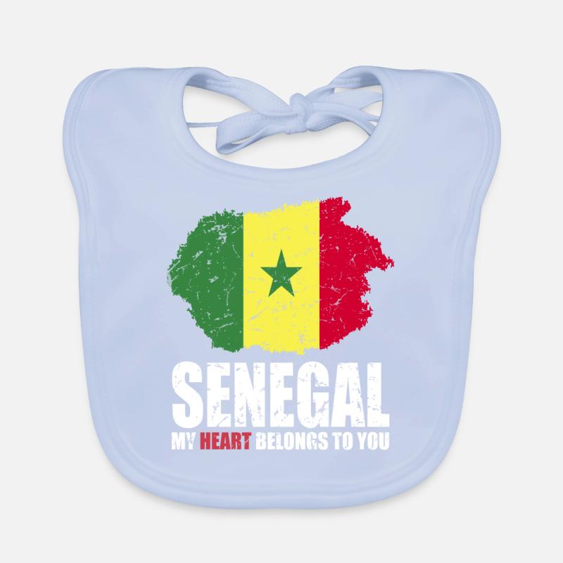 Drapeau du Sénégal Bavoir bio Bébé