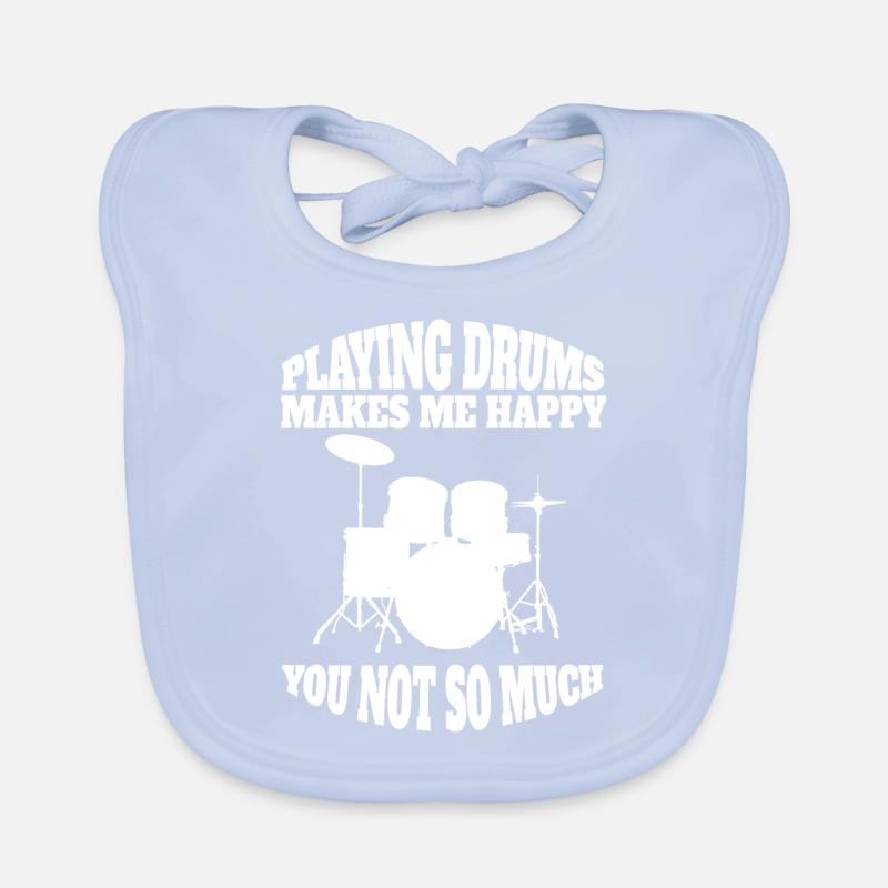 drums funny drummer saying musicians Organic Baby Bibs