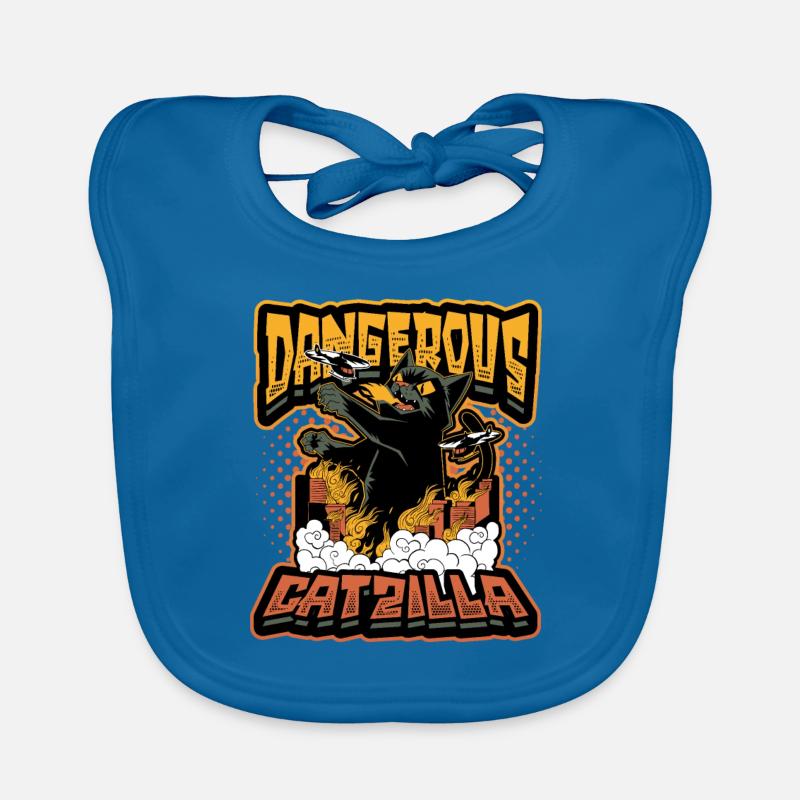 Dangerous Catzilla Organic Baby Bibs