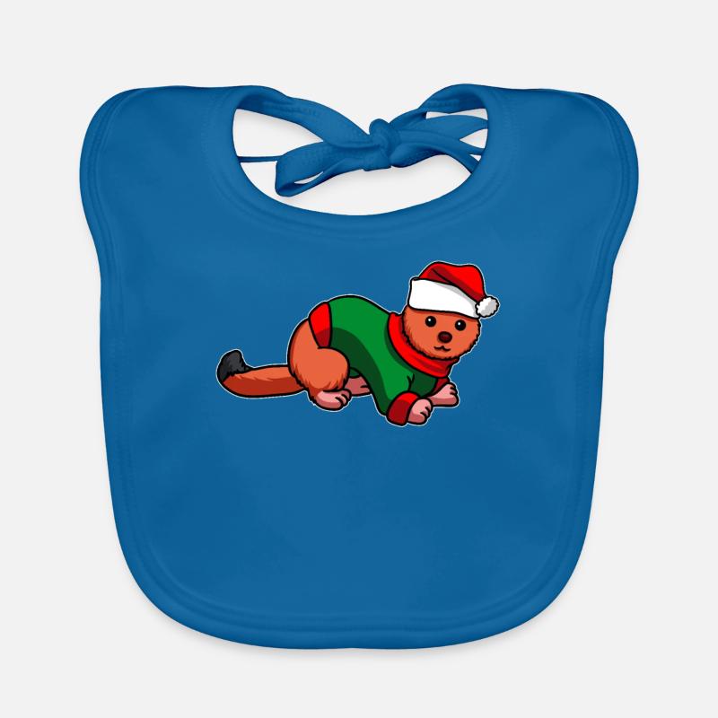 Wiesel mit Christmas Sweater Baby Bio-Lätzchen